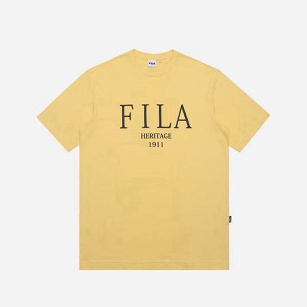 Camisetas Manga Corta Fila Hombre Amarillo - Heritage Rugby S/S - España 625703ANM